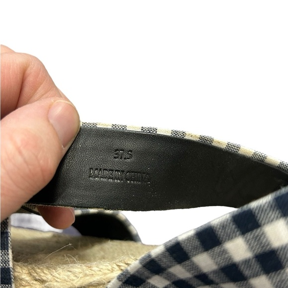 Rag & Bone Checkered Gingham Ankle Strap Megan Platform Sandals 7.5 Blue White - Picture 10 of 16